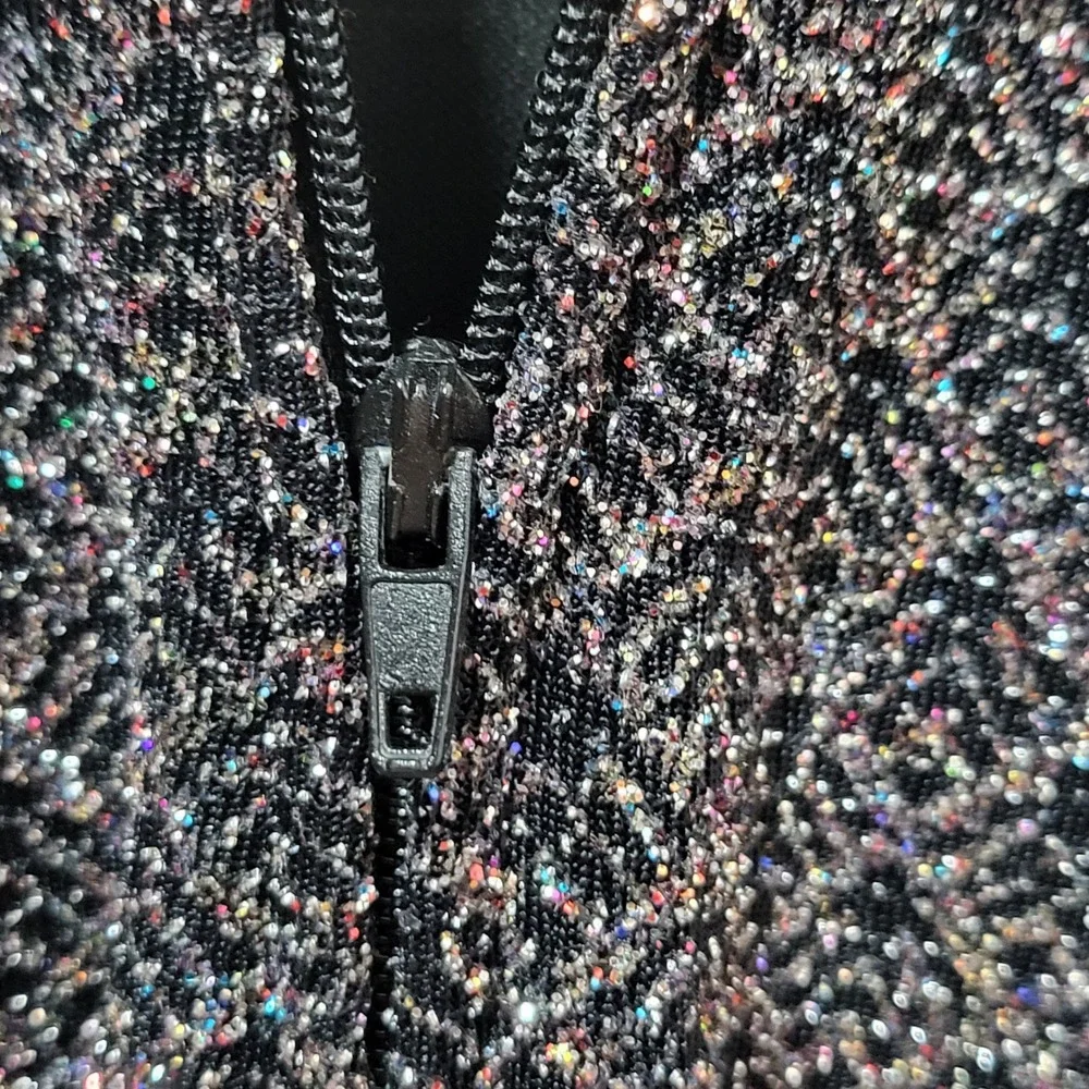 Altar'd State Black Multi Color Glitter Metallic Mini Bodycon Dress‎ Small